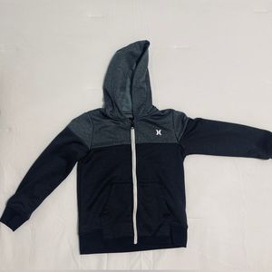 Boy’s Gray Hurley Dri-FIT Solar Zip-Front Hoodie With Pockets, size 7